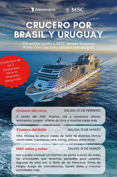Crucero por Brasil y Uruguay